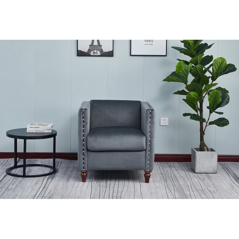 Etta Avenue Memphis 28 W Tufted Velvet Armchair Reviews Wayfair
